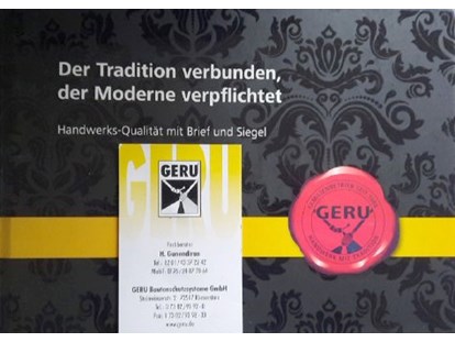regionale Unternehmen - Produkt-Kategorie: Dienstleistungen - Deutschland - GERU - Der Tradition verbunden, der Moderne verpflichtet - Geru
