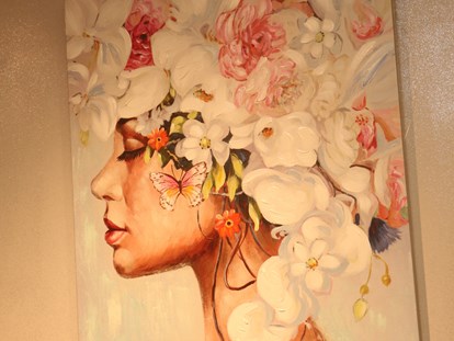 regionale Unternehmen - "Frau mit Blumen"  Öl auf Leinwand - " By Anna "
