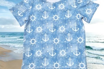 onlinemarketing: T-Shirt im maritimen Flair! Für Kinder, die gerne am See oder am Strand spielen! - wollsocken&kindermode