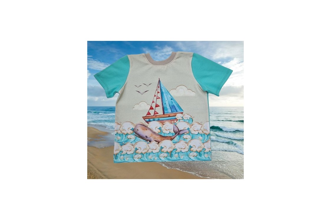 onlinemarketing: T-Shirt in Gr.: 98/104!
Für Kinder, die gerne am Strand spielen! - wollsocken&kindermode