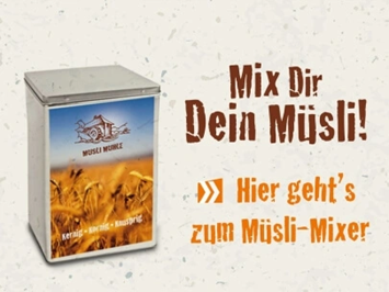 Muesli Muehle Kleine Auswahl unserer Produkte Müsli-Mixer