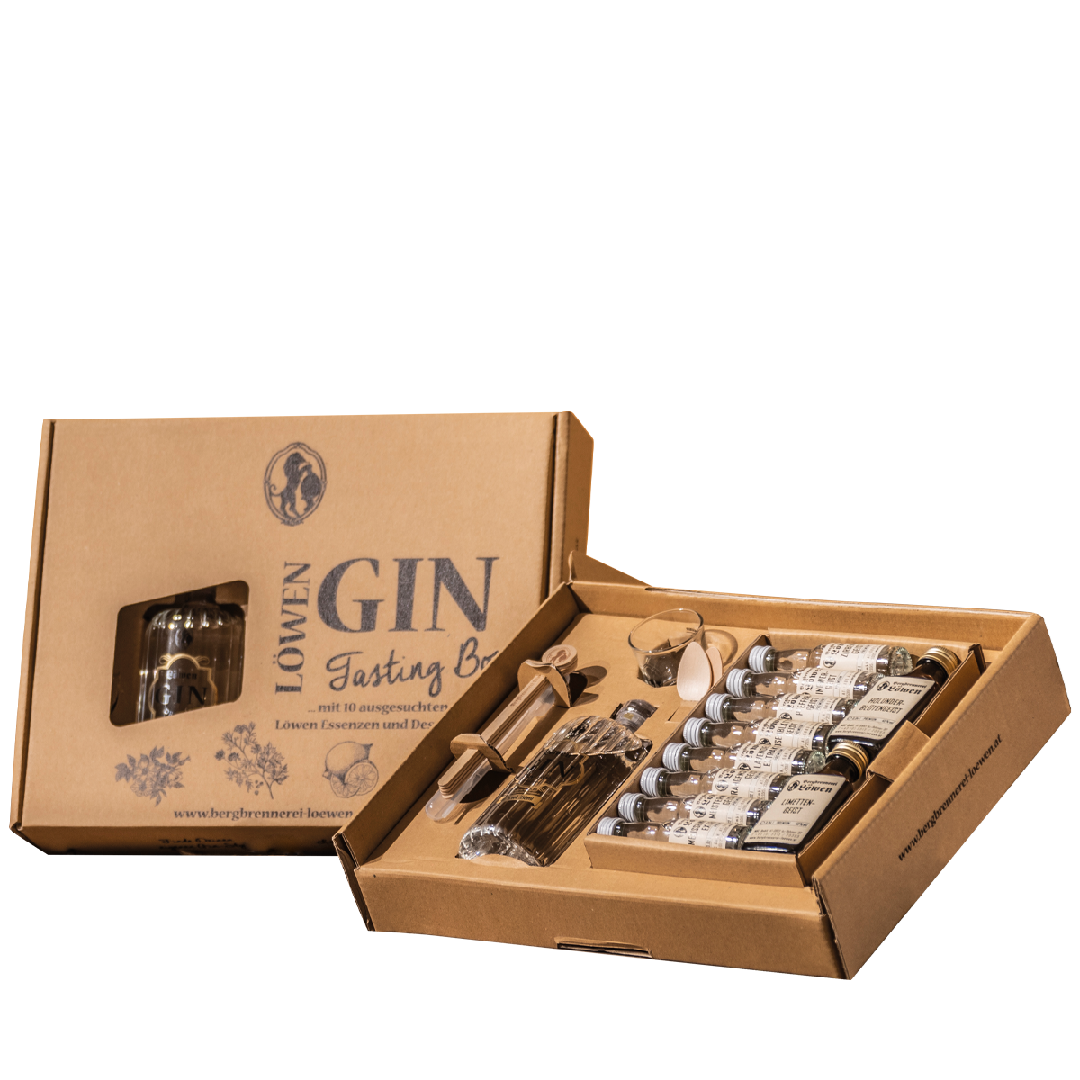 Alpenbrenner Kleine Auswahl unserer Produkte Brennerei Löwen Gin